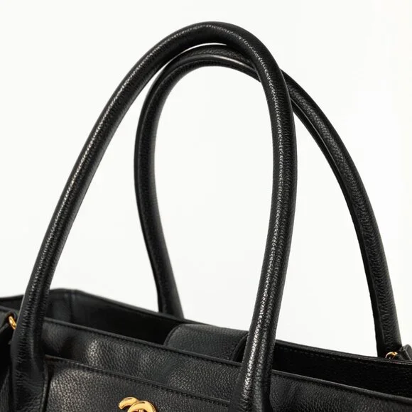 Chanel Cerf Executive Black Leather CC Tote Bag - Picture 8 of 13